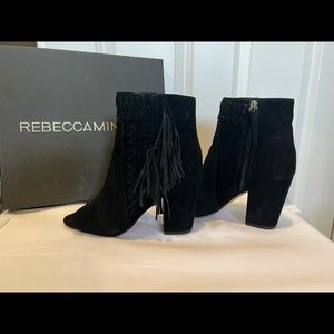 Gorgeous Rebecca Minkoff Black Suede Peep Toe Bootie!